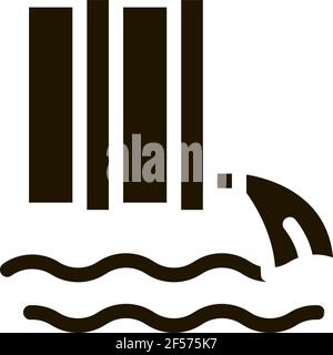 Verschütten von schädlichen Substanzen in Wasser Symbol Vektor Glyphe Illustration Stock Vektor