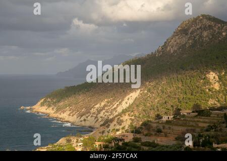 Nordöstlicher Teil der Küste Mallorcas, Serra de Tramuntana (Sierra de Tramontana) Stockfoto