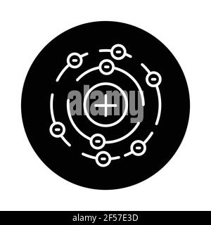 Luftformel Physik schwarz Glyph Symbol. Registrieren Sie sich für Webseite, mobile App, Schaltfläche, Logo. Bearbeitbare Kontur. Stock Vektor