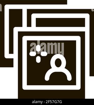 Fotos von Menschen Symbol Vektor Glyphe Illustration Stock Vektor