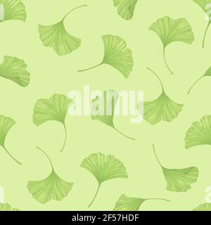 Blätter von Ginkgo Biloba. Nahtloses Muster. Natur Hintergrund Stockfoto