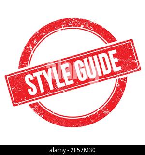 STYLE GUIDE Text auf rot grungy runden vintage Stempel. Stockfoto