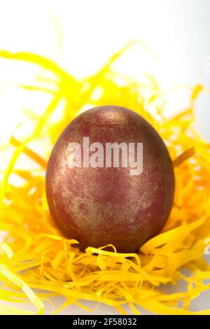 Freilandeier bunt bemalte Eier für Ostern Stockfoto