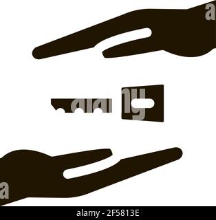 Hand über Auto Schlüssel Symbol Vektor Glyph Illustration Stock Vektor