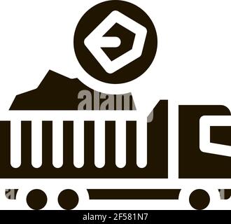 Kohle LKW Symbol Vektor Glyphe Illustration Stock Vektor