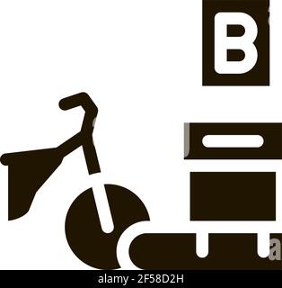 Lieferpunkt Bike-Sharing-Dienste Symbol Vektor Glyph Illustration Stock Vektor