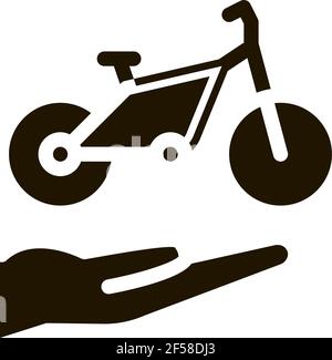 Hand halten Fahrrad Symbol Vektor Glyphe Illustration Stock Vektor