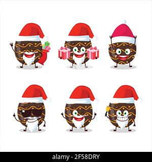 Weihnachtsmann Emoticons mit dunkelbraunen osterei Cartoon-Charakter. Vektorgrafik Stock Vektor
