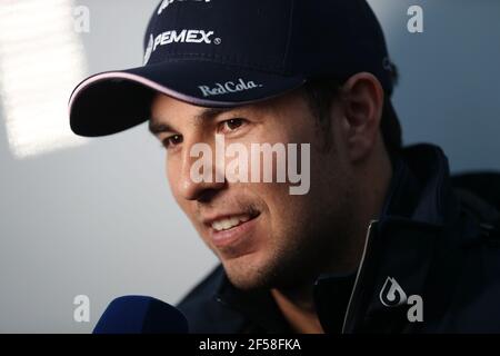 Aktenfoto vom 18-02-2019 von Sergio Perez. Ausgabedatum: Donnerstag, 25. März 2021. Stockfoto