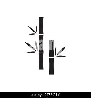 Bambus mit Blättern Symbolvektor für Grafik-Design, Logo, Website, Social Media, mobile App, ui-Abbildung Stock Vektor