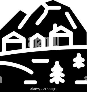 Bergdorf Symbol Vektor Glyphe Illustration Stock Vektor