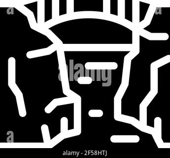 Brücke Berglandschaft Symbol Vektor Glyphe Illustration Stock Vektor