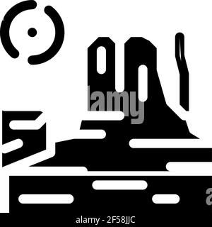 Felsschlucht Symbol Vektor Glyphe Illustration Stock Vektor