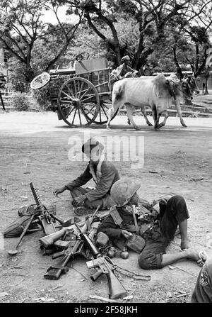 Phnom Penh 1973-03-30 die kambodschanische Armee wird von der Zivilbevölkerung und ihren Feinden verachtet. Foto: Sven-Erik Sjoberg / DN / TT / Code: 53 Stockfoto