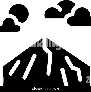 Berggipfel Symbol Vektor Glyphe Illustration Stock Vektor