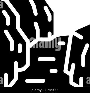 Mountain Road Icon Vektor Glyphe Illustration Stock Vektor