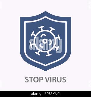 Virenschutz Glyphe Glyphe Symbol. Vektorgrafik isoliert auf Weiß. Stock Vektor