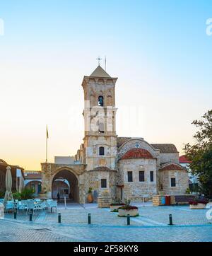 St. Lazarus Kirche in Larnaka bei Sonnenuntergang. Zypern Stockfoto