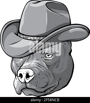 Design von Gangster Pitbull mit Fedora Hut Vektor Illustration Stock Vektor