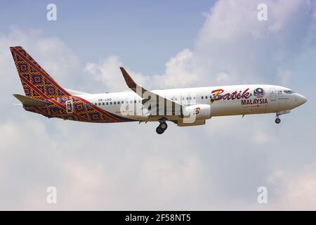 Kuala Lumpur, Malaysia – 21. Januar 2018: Batik Air Boeing 737-800 am Kuala Lumpur Flughafen (KUL) in Malaysia. Boeing ist ein Flugzeughersteller Basis Stockfoto