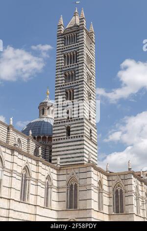 Glockenturm der Kathedrale von Siena Toskana, Italien, Europa Stockfoto