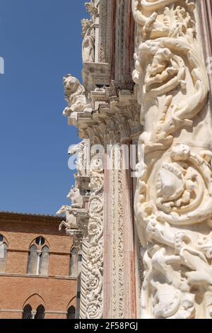 Dom Ornament Detail in Siena, italien Stockfoto