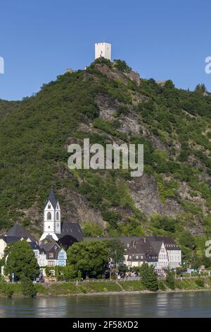 Geographie / Reisen, Deutschland, Rheinland-Pfalz, Kamp-Bornhofen, Schloss Sterrenberg rechts sid, Additional-Rights-Clearance-Info-not-available Stockfoto