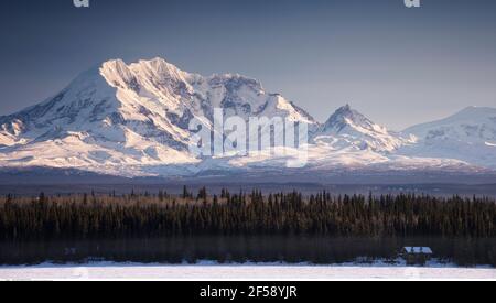 Geographie / Reisen, USA, Alaska, Mt. Trommel, Winter, zusätzliche-Rechte-Freigabe-Info-nicht-verfügbar Stockfoto