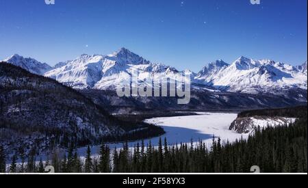 Geographie / Reisen, USA, Alaska, Chugach Mountains, Winter, Additional-Rights-Clearance-Info-Not-Available Stockfoto