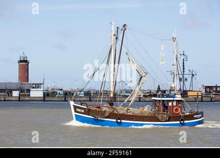 Geographie / Reisen, Deutschland, Niedersachsen, Nordsee, Cuxhaven, Hafen, Fischerboot, zusätzliche-Rights-Clearance-Info-not-available Stockfoto