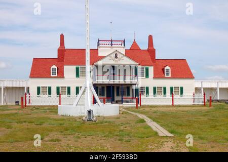 Geographie / Reisen, USA, North Dakota, Williston, Fort Union Tradingpost am Missouri, Additional-Rights-Clearance-Info-not-available Stockfoto