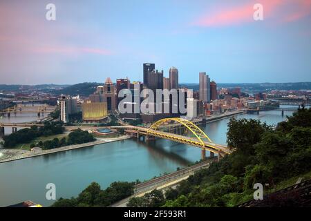 Geographie / Reisen, USA, Pennsylvania, Pittsburgh, Blick vom Mt. Washington, Skyline, Zusätzliche-Rechteklärung-Info-Nicht-Verfügbar Stockfoto