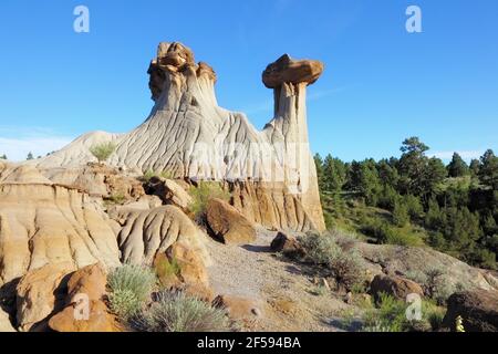 Geographie / Reisen, USA, Montana, Glendive, Cains Coulee Overlook, Makoshika State Park, Additional-Rights-Clearance-Info-Not-Available Stockfoto