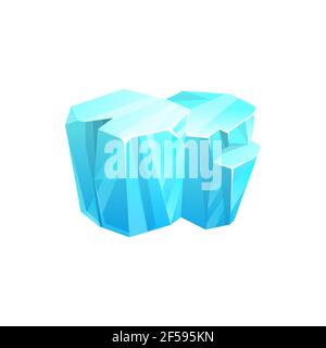 Eisfelskristall, Eisberggletscher und rissene Eiswürfel Stock Vektor