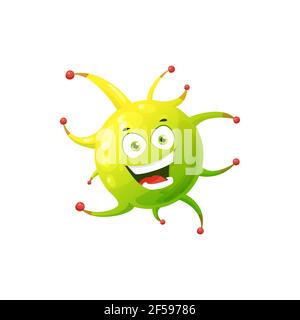 Cartoon-Virus-Zell-Vektor-Symbol, Bakterien oder Keime Stock Vektor