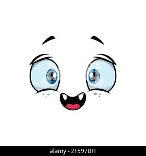 Monster Gesicht Cartoon Vektor-Symbol, lustige Emotion Stock Vektor