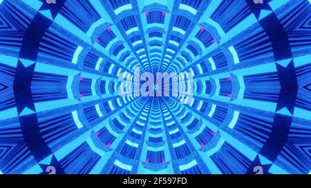 Leuchtende 4K UHD fraktale Ornament 3D Abbildung Stockfoto