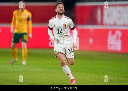 Dries Mertens of Belgium während der FIFA Weltmeisterschaft 2022, Qualifikationsspiel der Gruppe E zwischen Belgien und Wales am 24. März 2021 im King Power im Den Dreef Stadion in Leuven, Belgien - Foto Jeroen Meuwsen / Orange Pictures / DPPI / LiveMedia Stockfoto