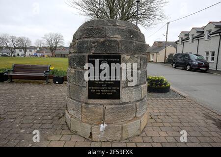 Sanquhar, Dumfries & Galloway, Schottland, Großbritannien. März 2021, 22. Cairn anlässlich des 400th-jährigen Jubiläums der Königlichen Charta zum Gedenken an den Besuch der Königlichen Hoheit Prinzessin Royal Stockfoto