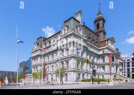 Geographie / Reisen, Kanada, Montreal, Rathaus, Hôtel de Ville, Place Vauquelin, Additional-Rights-Clearance-Info-Not-Available Stockfoto