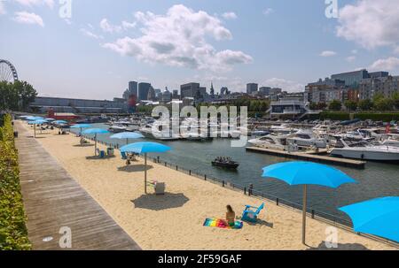 Geographie / Reisen, Kanada, Montreal, Clock Tower Beach am alten Hafen von Montreal, Additional-Rights-Clearance-Info-not-available Stockfoto