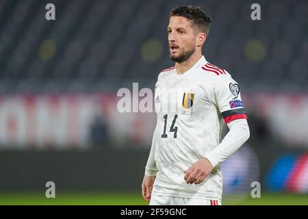 Dries Mertens of Belgium während der FIFA Weltmeisterschaft 2022, Qualifikationsspiel der Gruppe E zwischen Belgien und Wales am 24. März 2021 im King Power im Den Dreef Stadion in Leuven, Belgien - Foto Jeroen Meuwsen / Orange Pictures / DPPI / LiveMedia Stockfoto