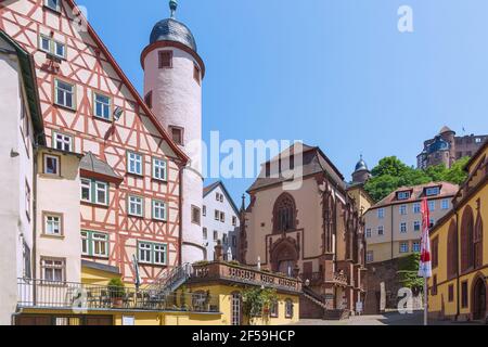 Geographie / Reisen, Deutschland, Wertheim, weißer Turm, St. Kilian's Chapel, stiftskirche Wertheim, zusätzliche-Rechte-Freigabe-Info-nicht-verfügbar Stockfoto