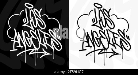 Los Angeles Hip Hop Urban Hand Geschrieben Graffiti Style Vektor Illustration Kalligraphie Stock Vektor