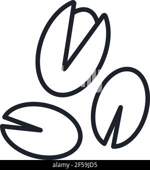 Pistachios icon. Vector linear icon, contour, shape, outline isolated on a white background. Thin line. Modern design. Nuts Stock Vektor