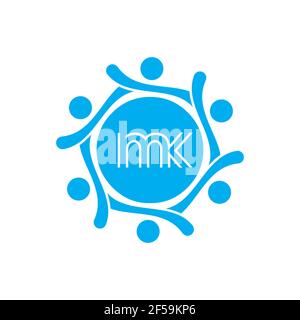 MK KM abstrakte Vektor-Logo Monogramm Vorlage Stockfoto