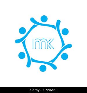 MK KM abstrakte Vektor-Logo Monogramm Vorlage Stockfoto