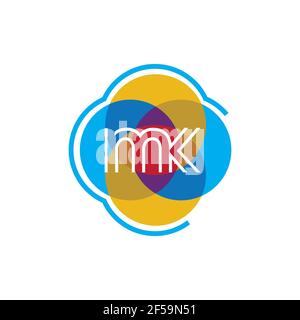 MK KM abstrakte Vektor-Logo Monogramm Vorlage Stockfoto