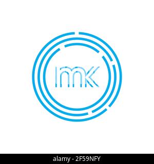 MK KM abstrakte Vektor-Logo Monogramm Vorlage Stockfoto