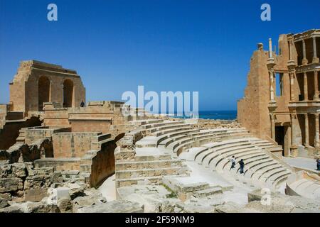 Römisches Amphitheater, Sabratha, Libyen Stockfoto